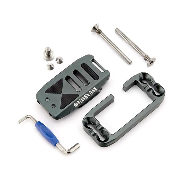 3 Legged Thing ELLIE SHORT kurzer universeller Schnellwechselwinkel kompatibel mit Arca und Peak Design  grau