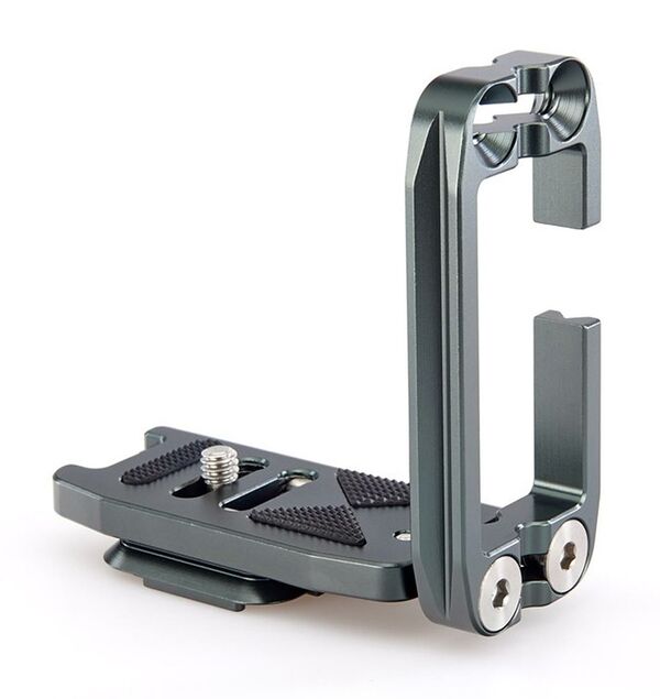 3 Legged Thing ELLIE universeller Schnellwechselwinkel kompatibel mit Arca und Peak Design  grau