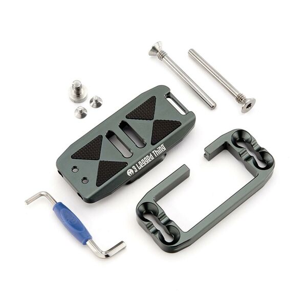 3 Legged Thing ELLIE universeller Schnellwechselwinkel kompatibel mit Arca und Peak Design  grau