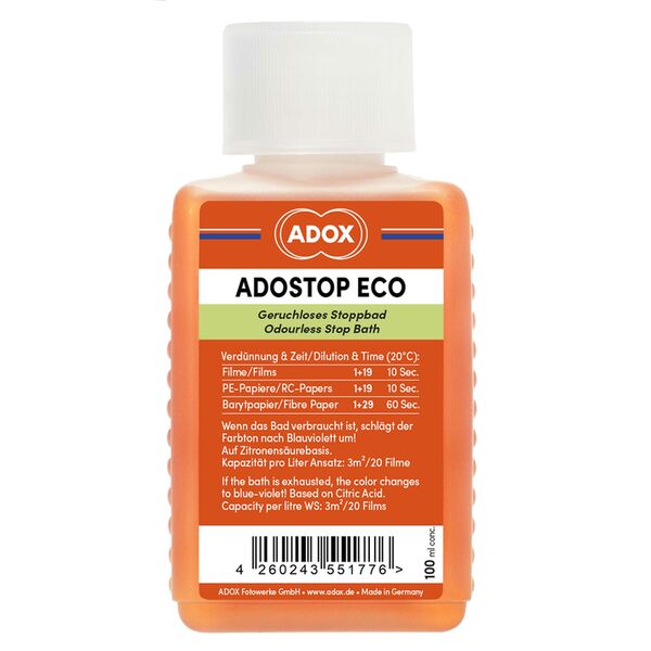 Adox ADOSTOP ECO Geruchloses Stoppbad mit Indikator 100 ml Konzentrat 
