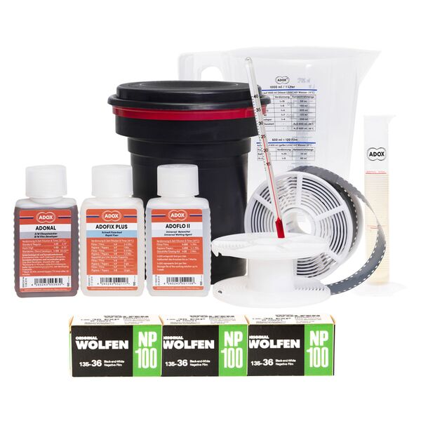 FOTOIMPEX Analog Starter Kit + Wolfen SW-Film Original NP100 135/36 3er Pack 