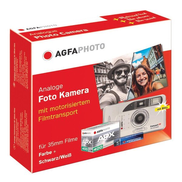 Agfaphoto analoges Kamera Set FF mit Blitz 