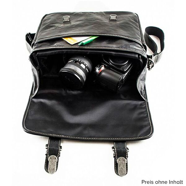 Alpenleder Kameratasche Reporter  Ebenholz