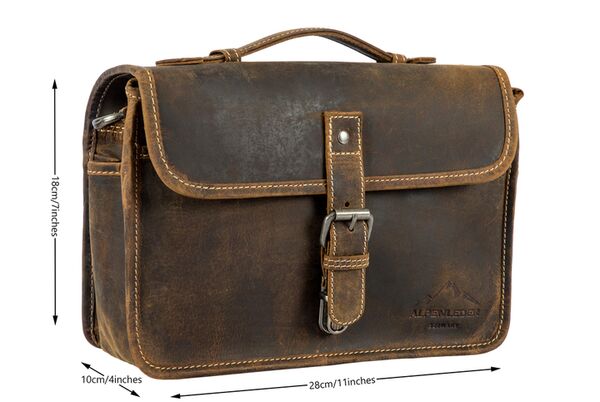 Alpenleder Kameratasche Presse  Old Havanna