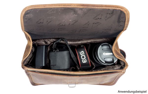 Alpenleder Kameratasche Presse  Wild Camel