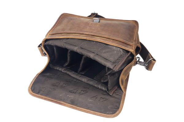 Alpenleder Kameratasche Presse  Wild Camel