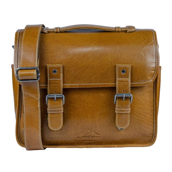 Alpenleder Kameratasche Reporter  cognac