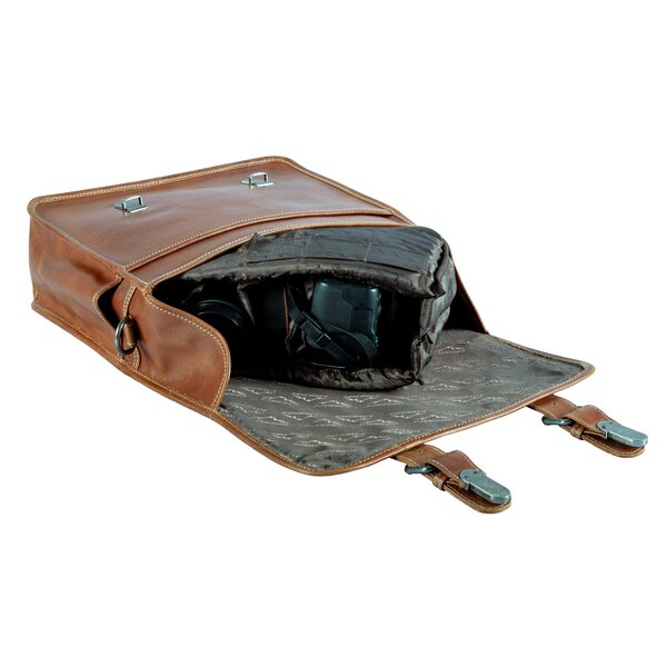 Alpenleder Kameratasche Reporter  cognac