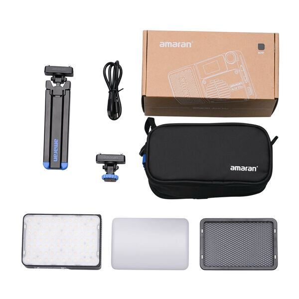Amaran Ace 25 Kit Kameraleuchte+Grid+Mini-Stativ+Tasche  x Bi-Color LED Charcoal 