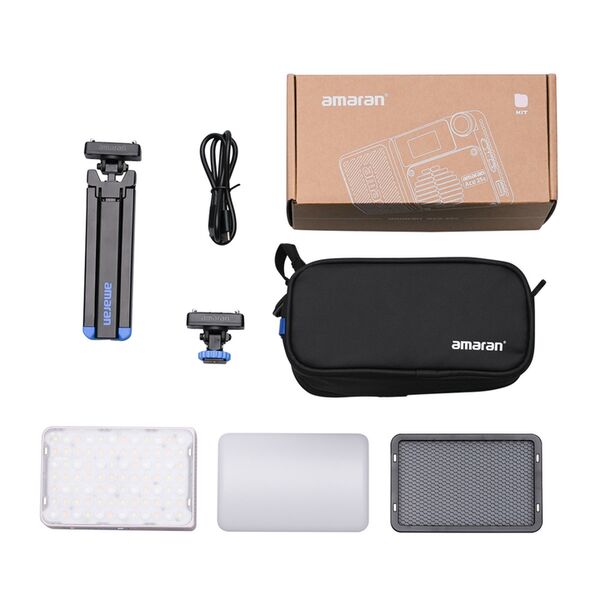 Amaran Ace 25 Kit Kameraleuchte+Grid+Mini-Stativ+Tasche  c RGBWW-LED  pink