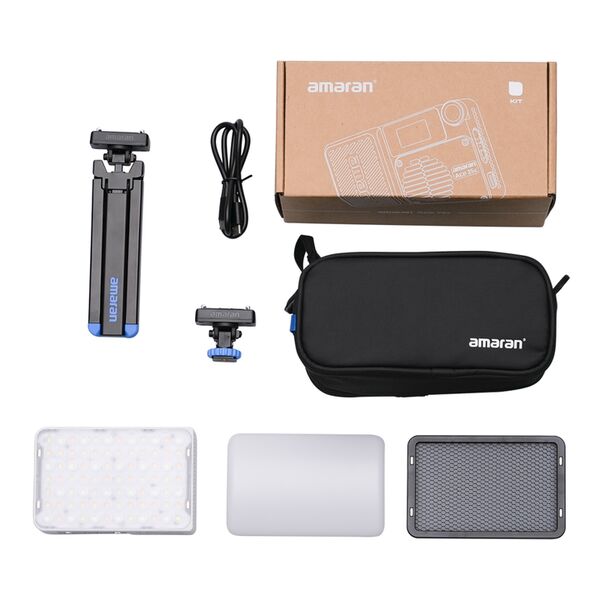 Amaran Ace 25 Kit Kameraleuchte+Grid+Mini-Stativ+Tasche  c RGBWW-LED weiß