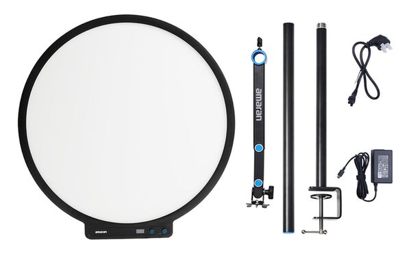 Amaran  Bi-Color Flächenleuchte mit Tischständer  Verge Max Kit Charcoal