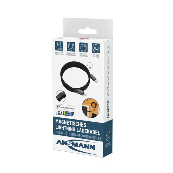 Ansmann USB-C auf Lightning magnetisches Kabel  120 cm