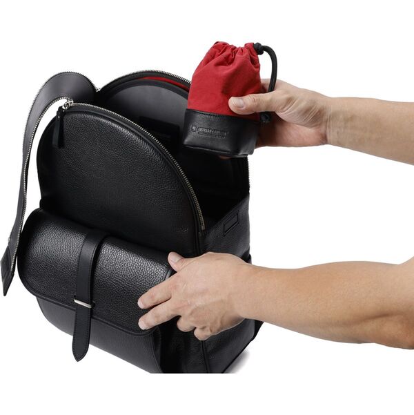 Artisan&Artist A&A ACAM-LP140 Objektivbeutel Leder/Stoff Größe M rot 