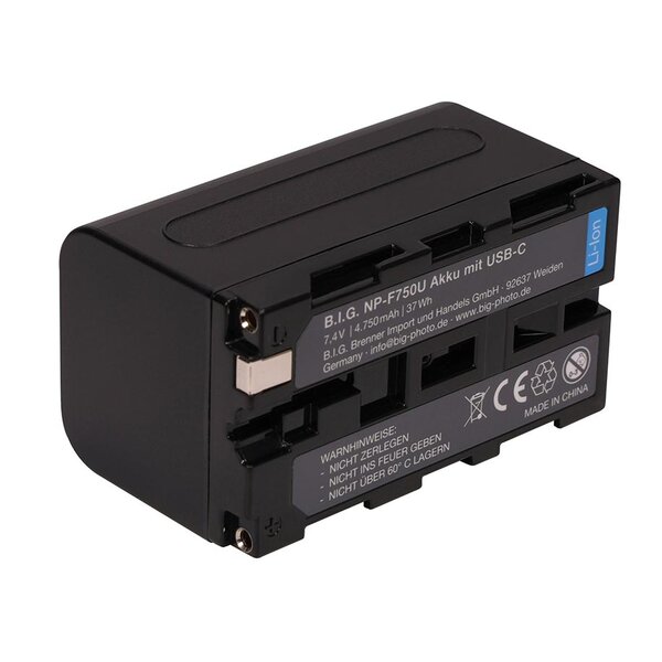 B.I.G. NP-F750U Akku mit USB-C Typ Sony NP-F750 
