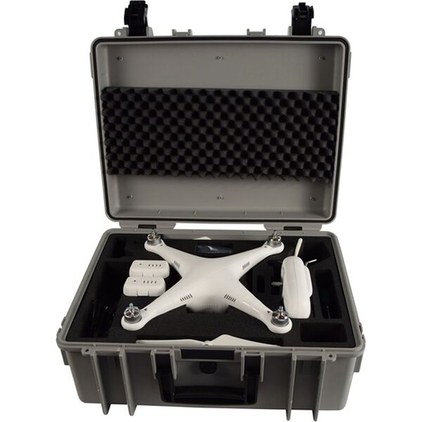 B&W Outdoor.cases Copter  mit Hartschaum für DJI Phantom 2 graue Räder