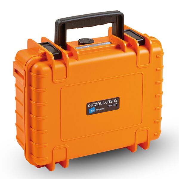 B&W Outdoor.cases Type 1000  mit Trennwand System (RPD) P orange