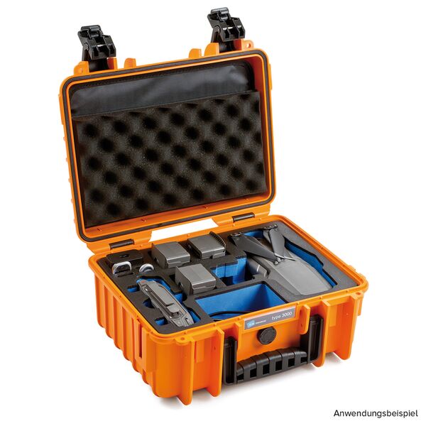 B&W Outdoor.cases Type 3000  orange DJI Mavic 2 (Pro/Zoom), Fly More Kit and ND-F
