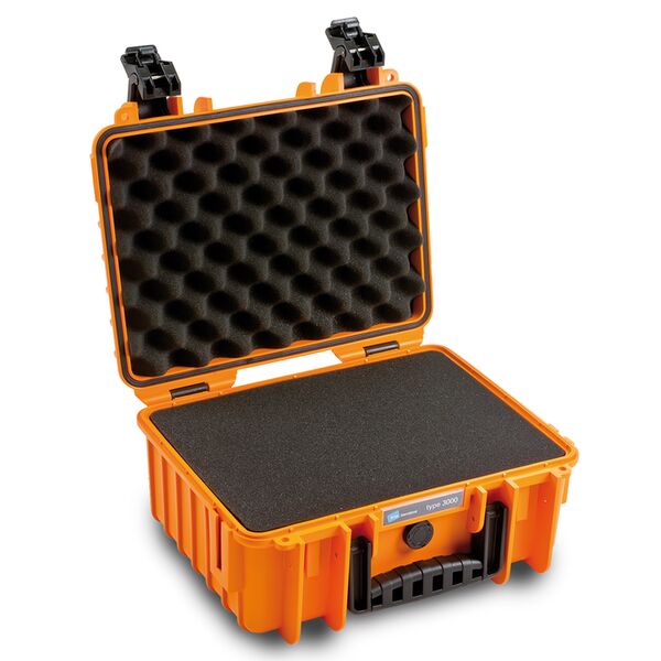 B&W Outdoor.cases Type 3000  mit vorgestanztem Schaumstoff (SI) orange