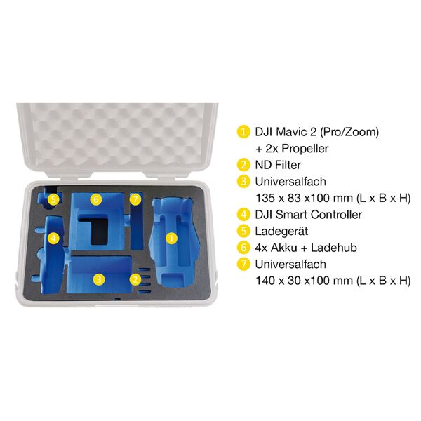 B&W Outdoor.cases Type 4000  für DJI Mavic 2 (Pro/Zoom), Fly More Kit gelb