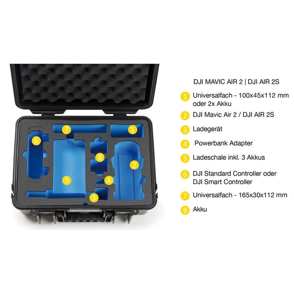 B&W Outdoor.cases Type 4000  für DJI Mavic Air 2(s) Fly More Combo, DJI Sm schwarz