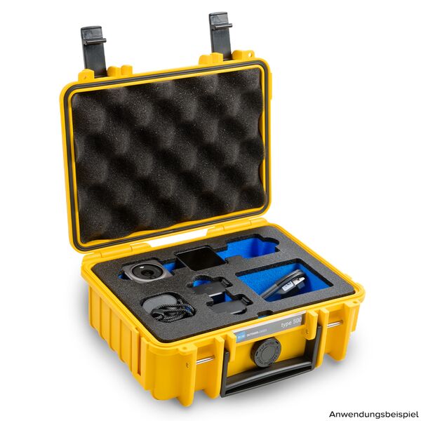 B&W Outdoor.cases Type 500  für DJI Action 2 Power Combo oder DJI Action gelb