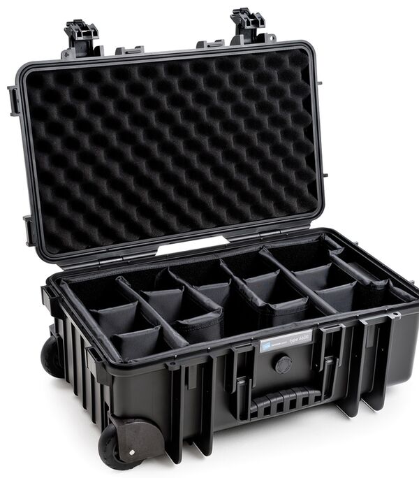 B&W Outdoor.cases Type 6600  mit Trennwandsystem (RPD) schwarz