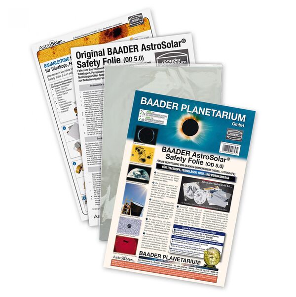 Baader AstroSolar Sonnenfilterfolie 5.0 für  Teleskope inkl. Bauanleitung und Schneidevorlage  20x30cm