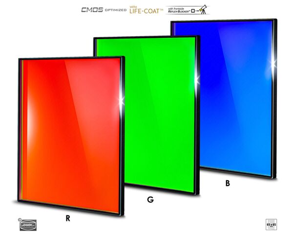 Baader RGB Filtersatz – CMOS-optimiert  65x65 mm