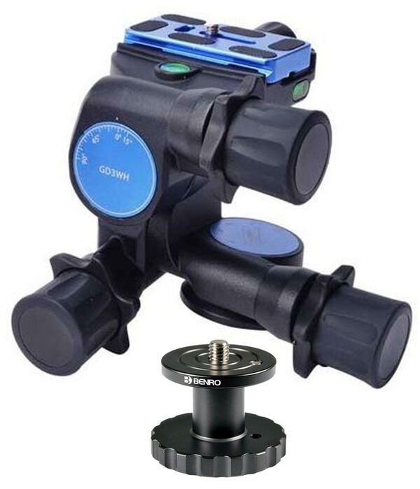 Benro GD3WH Präzisions-Getriebeneiger Arca-Style + GD3WH-Adapter 