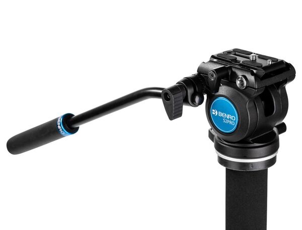 Benro Video-Einbeinstativkit Aluminium A38FD inkl. Videoneiger S2Pro und Mini-Standfuß 