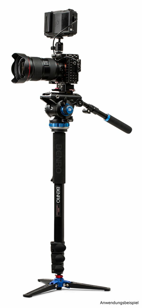 Benro Video-Einbeinstativkit Aluminium A48FD inkl. Videoneiger S6Pro und Mini-Standfuß 