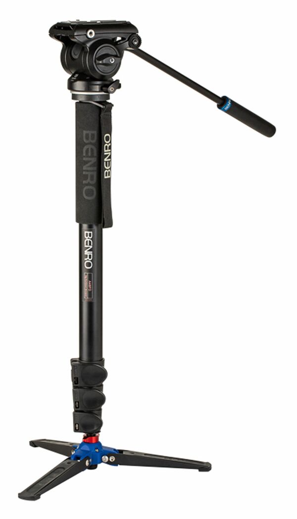 Benro Video-Einbeinstativkit Aluminium A48FD inkl. Videoneiger S4Pro und Mini-Standfuß 