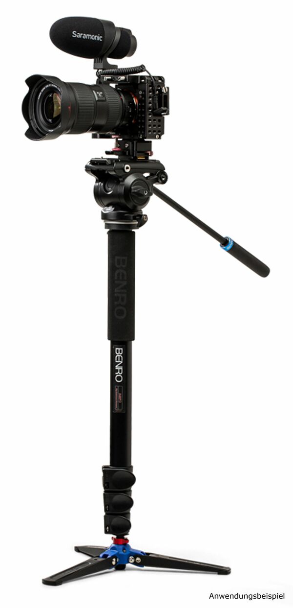 Benro Video-Einbeinstativkit Aluminium A48FD inkl. Videoneiger S4Pro und Mini-Standfuß 