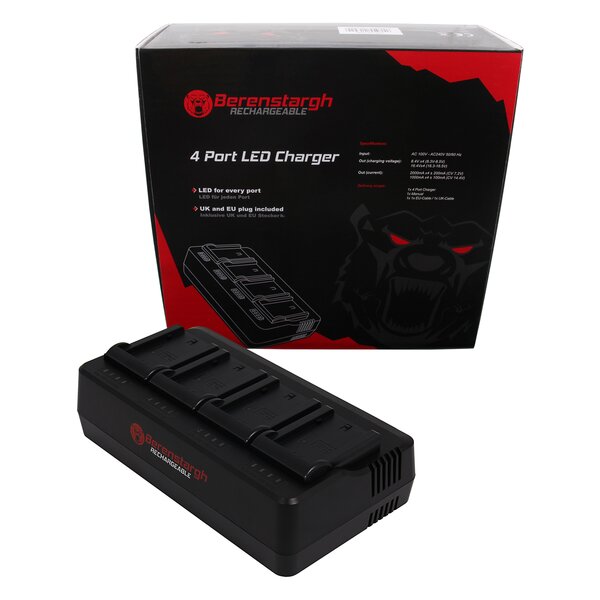 Berenstargh 4-fach Akku Ladegerät für Nikon  EN-EL15, 8.4V