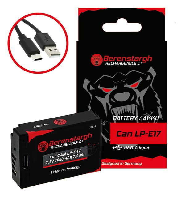 Berenstargh Akku Canon  LP-E17, 1000mAh