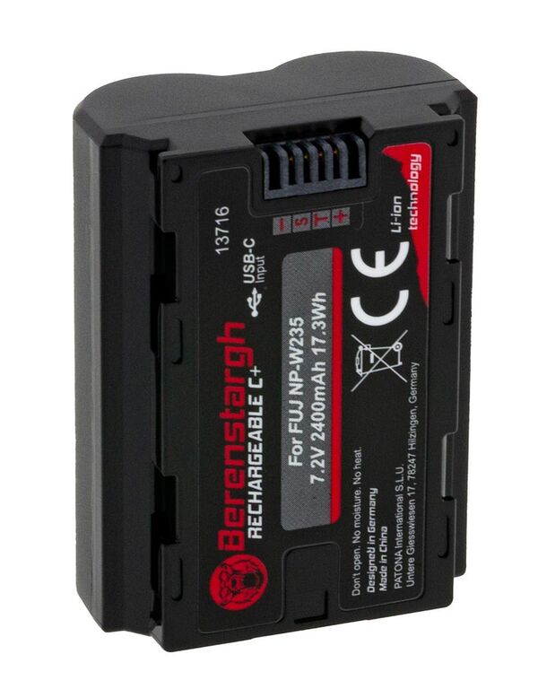 Berenstargh Akku Fuji NP-W235 2400mAh USB-C Input 