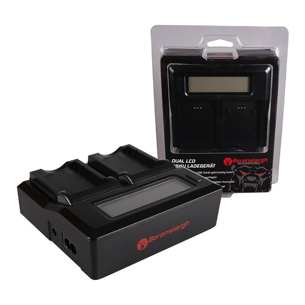 Berenstargh Dual LCD Ladegerät Fuji NP-40/SLB-0837/Klic-5000, 4.2V  NP-40/SLB-0837/Klic-5000, 4.2V