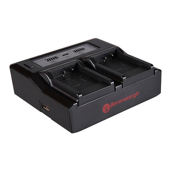 Berenstargh Dual LCD Ladegerät Fuji  NP-50/D-LI68/Klic-7004, 4.2V