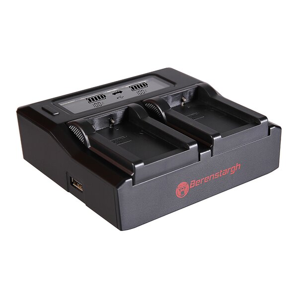 Berenstargh Dual LCD Ladegerät Minolta NP-200, 4.2V 