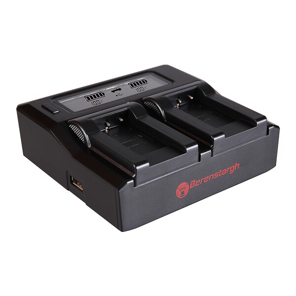 Berenstargh Dual LCD Ladegerät Sanyo DB-L90, 4.2V 