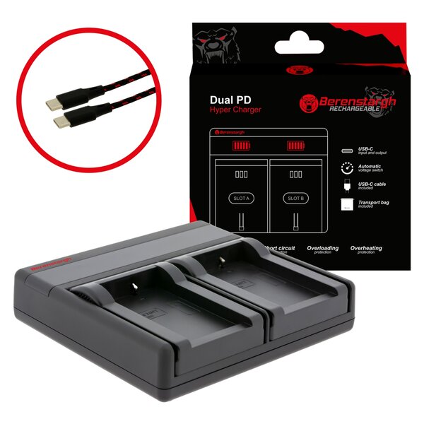 Berenstargh Dual PD Hyper Ladegerät / USB-C in/out  Minolta NP-200