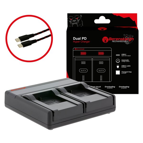 Berenstargh Dual PD Hyper Ladegerät / USB-C in/out  SupTig 3 SJ4000