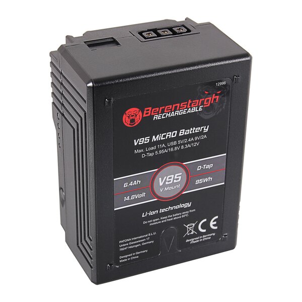 Berenstargh MICRO V95 V-Mount Akku mit 95Wh,6400mAh,14,8V,USB5V/2.4A 