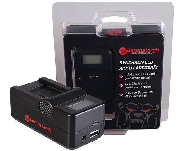 Berenstargh Synchron Ladegerät Olympus  Li-40B/Li-30B/EN-EL10/Klic-7006/FNP-4