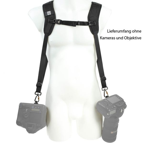 Blackrapid R-Strap Double Breathe Rucksack-ähnliches Doppelgurt-System z.B für 2 DSLR-Kameras mit schweren ZOOM-Objektiven 