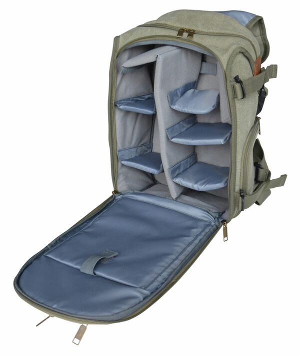 Braun Canvas Rucksack  grün