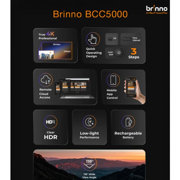 BRINNO BCC5000 WiFi & 4K Zeitraffer-Kamera Bundle 