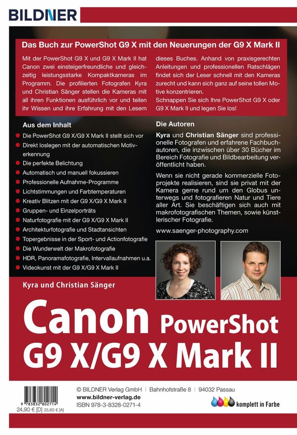 Buch Canon PowerShot G9 X/G9 X Mark II - Für bessere Fotos von Anfang an! 