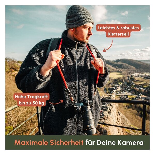 C-Rope Kameragurt Kletterseil  125cm Cool Gray